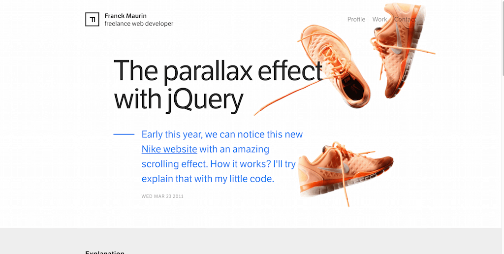 Der Parallaxeneffekt mit jQuery