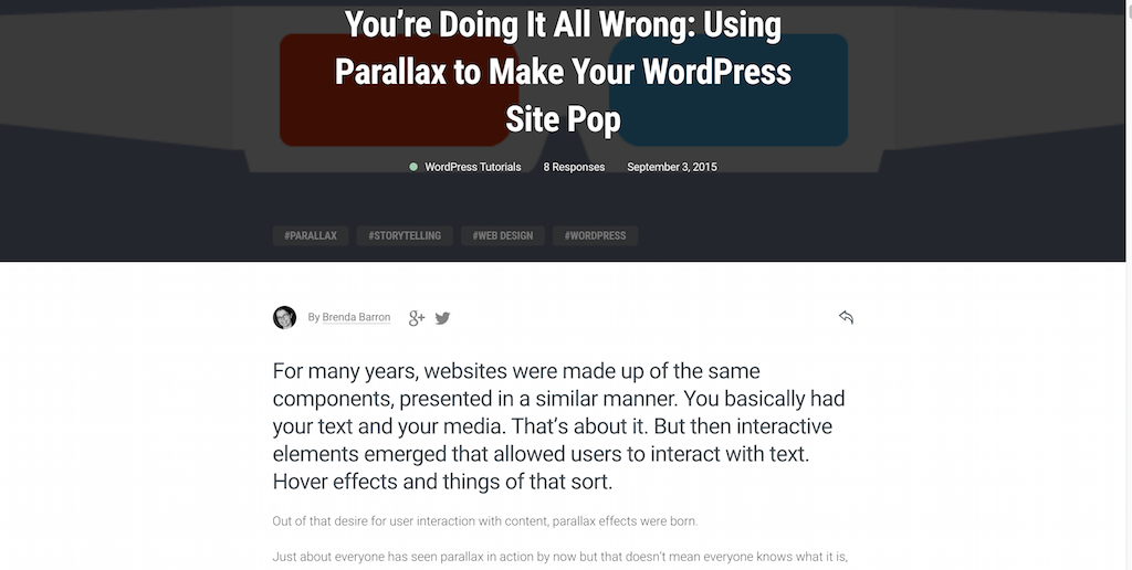 Verwenden von Parallax, um Ihre WordPress-Site zum Pop zu machen