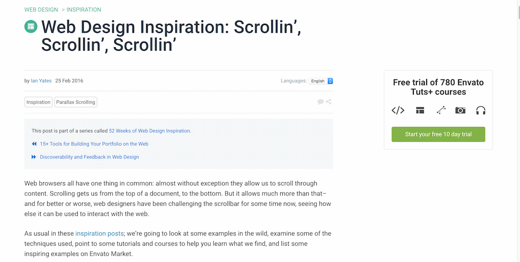 Webdesign-Inspiration Scrollin’ Scrollin’ Scrollin’
