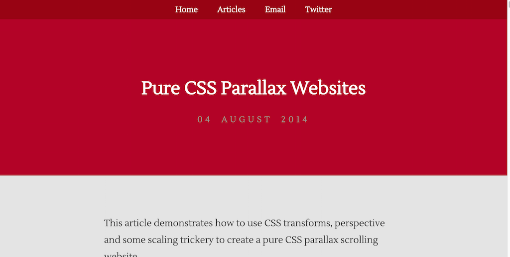 Reine CSS Parallax-Websites