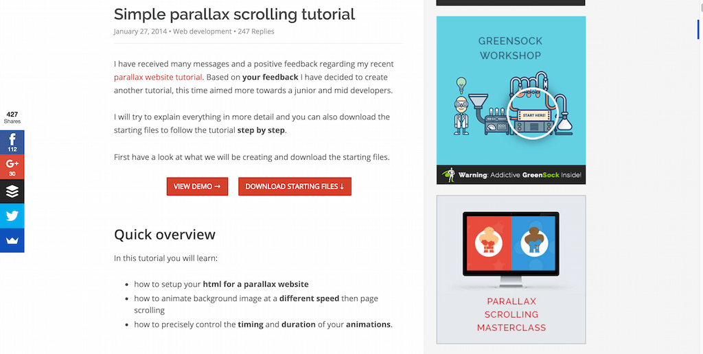 Einfaches Parallax-Scrolling-Tutorial