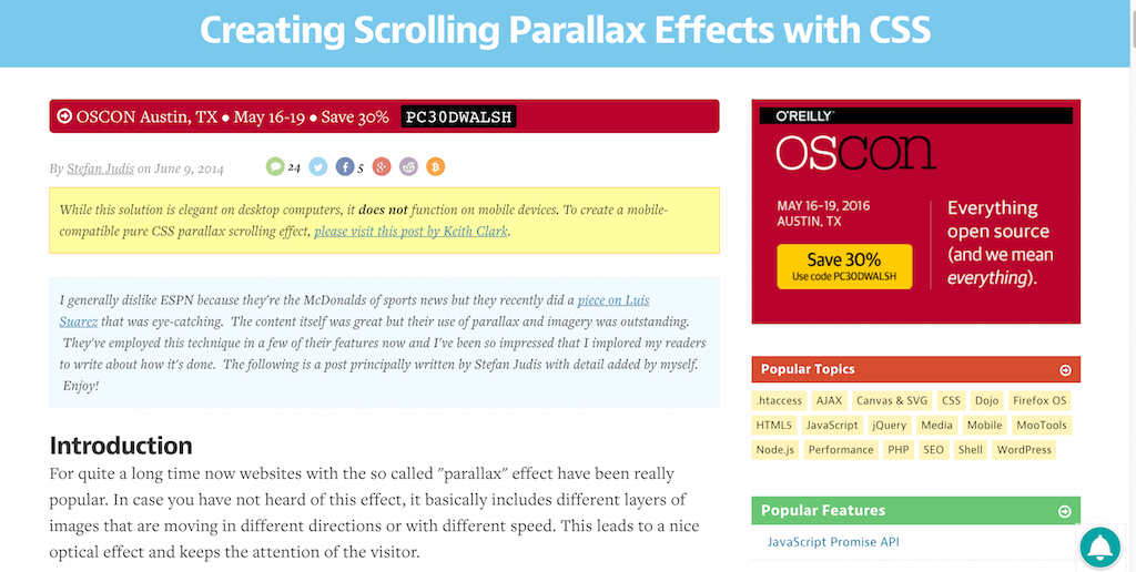 Erstellen von scrollenden Parallax-Effekten mit CSS