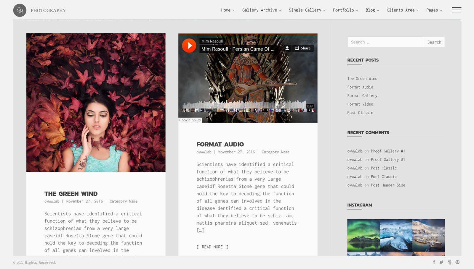 Mise en page du blog