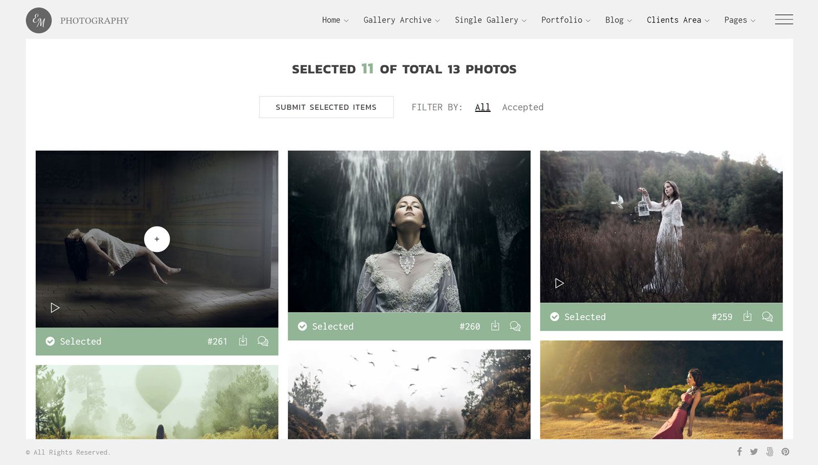 Sélectionnez les photos des clients