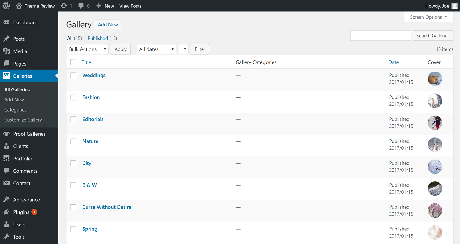 Générateur de galerie