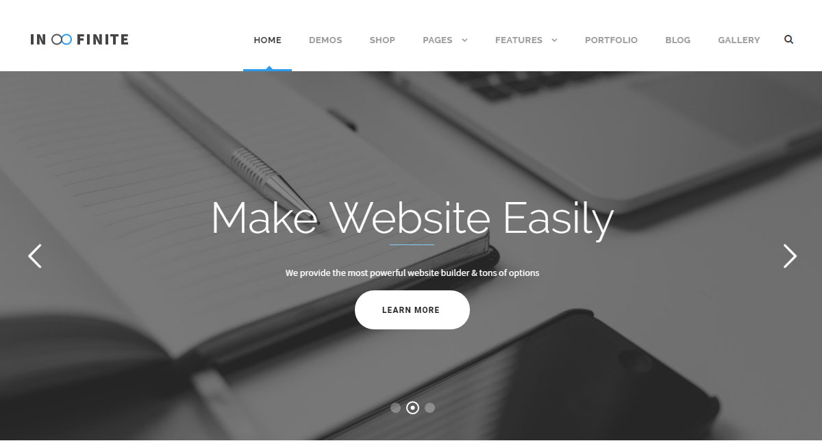 Бесконечный обзор темы Основная демонстрация