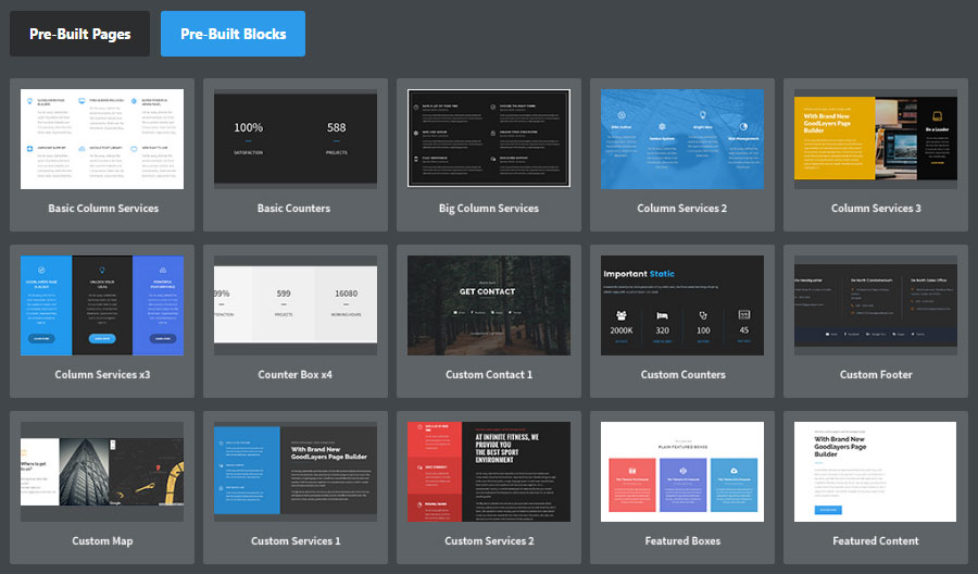 Готовые блоки Infinite Theme Review PreBuilt Blocks