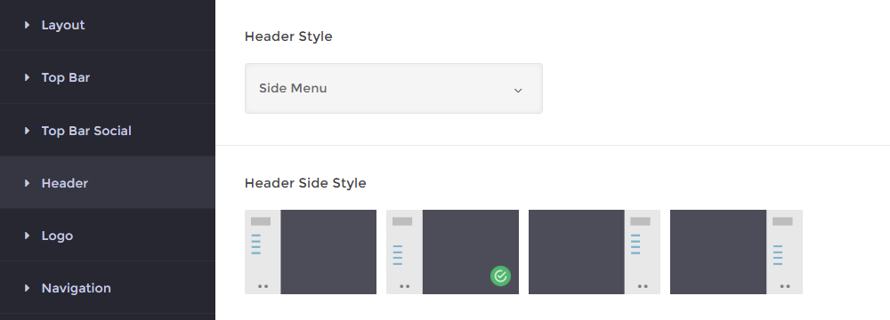 Настройки заголовка бесконечного обзора темы