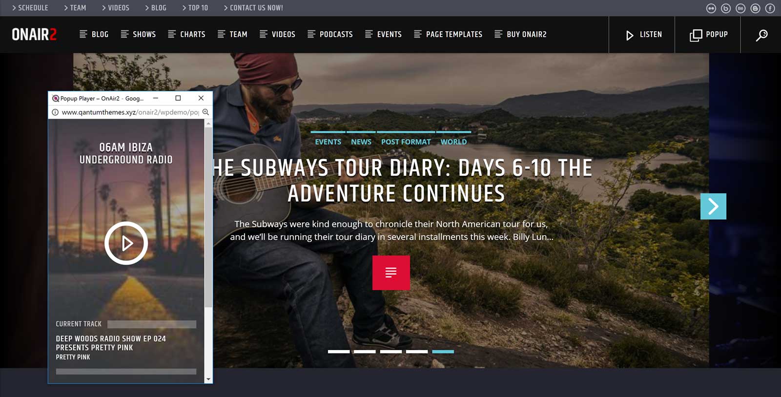 Onair2ポップアッププレーヤー