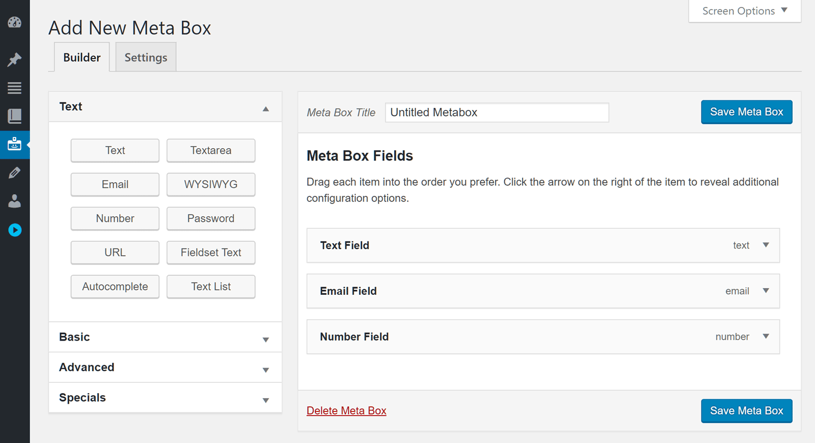 新しいメタボックスを追加