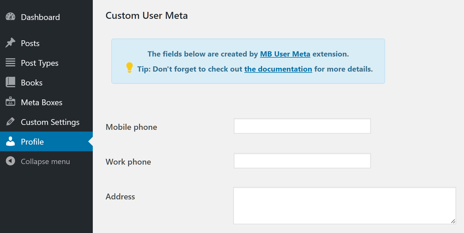 カスタムユーザーメタ