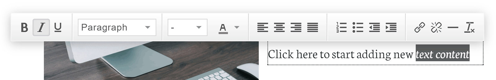 クリックしてユーザーインターフェイスを編集