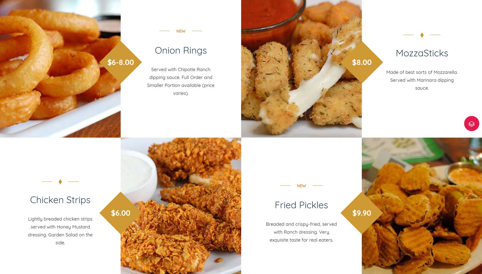 Démo de menu de restaurant