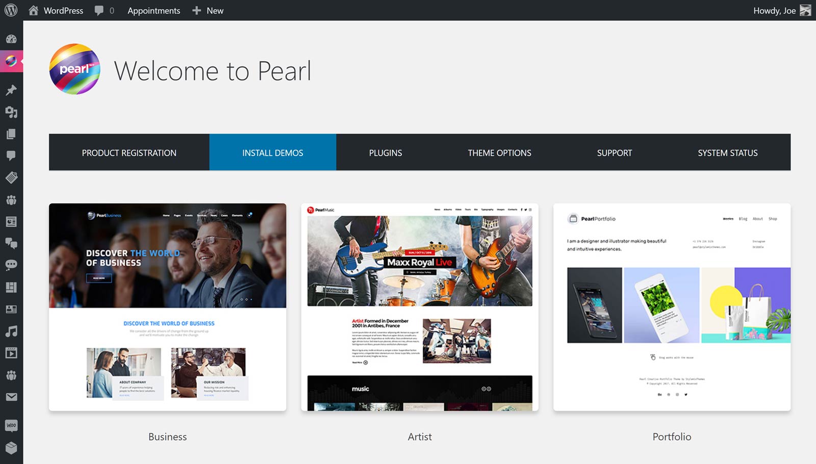 Importer du contenu de démonstration