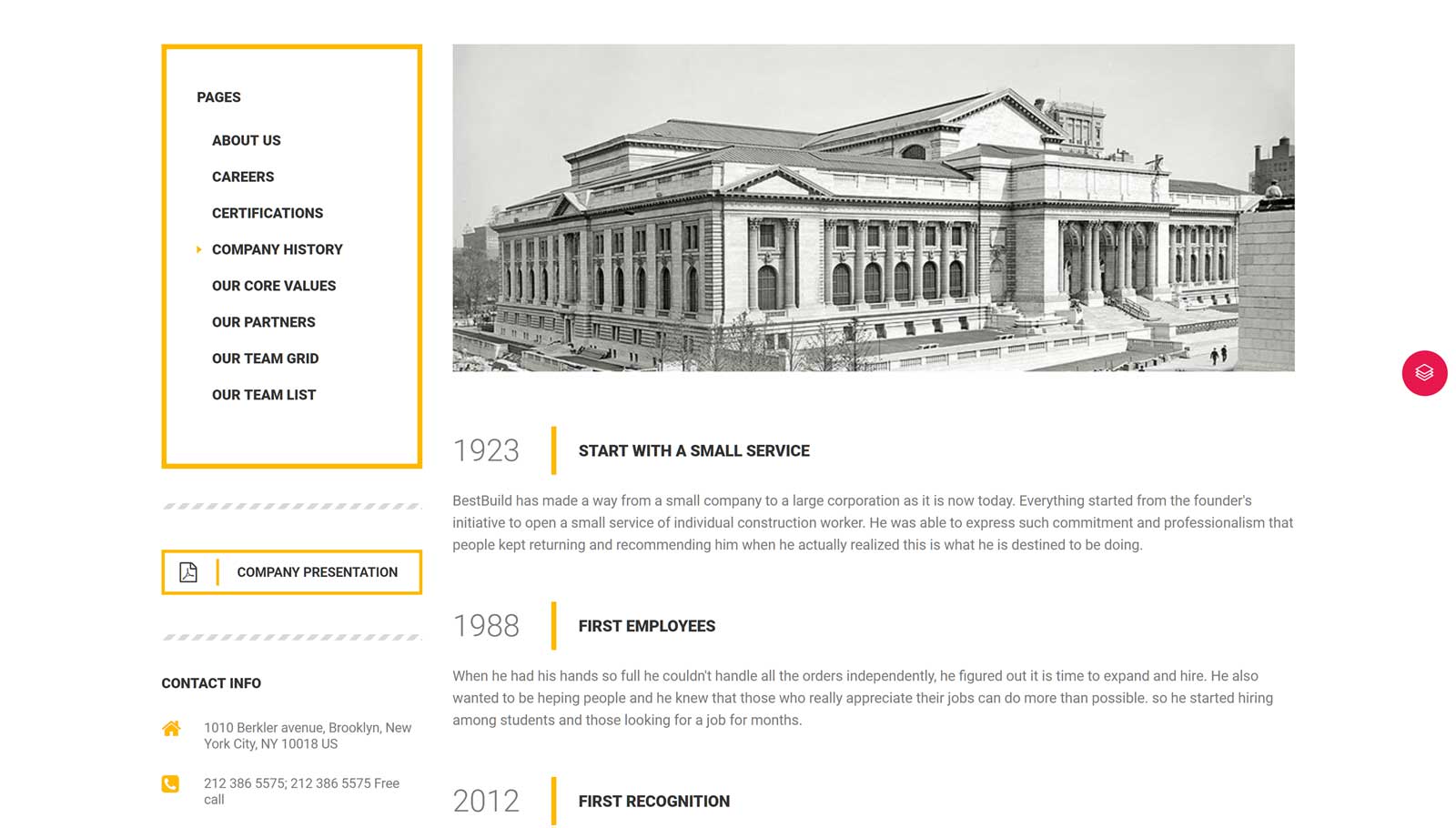 À propos de la démo de la page