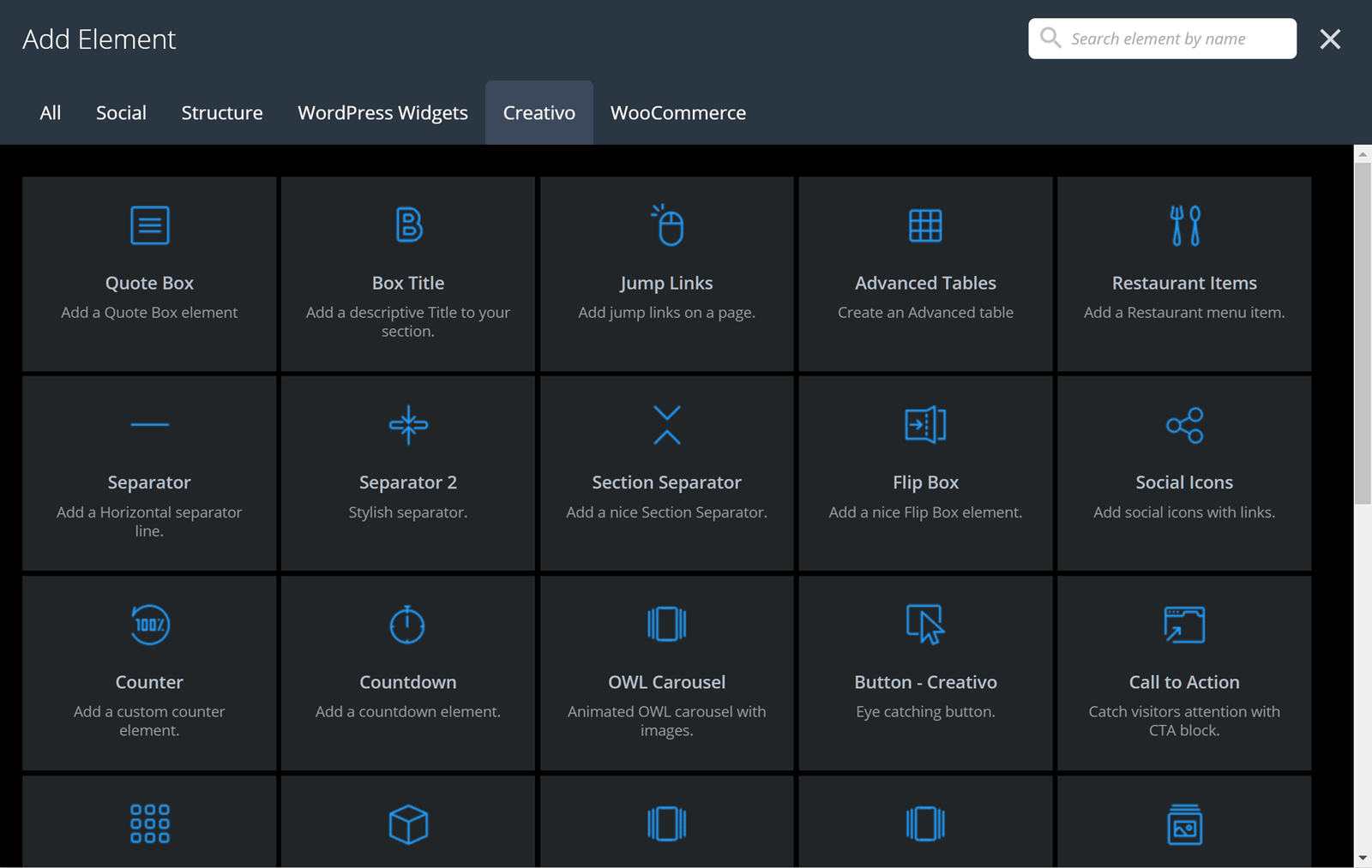 Elementos de Visual Composer
