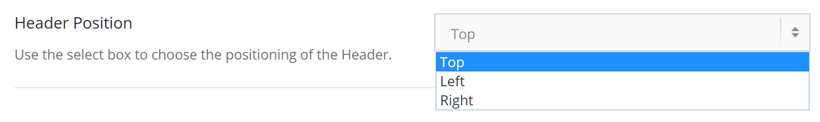 Configuración de ubicación del encabezado
