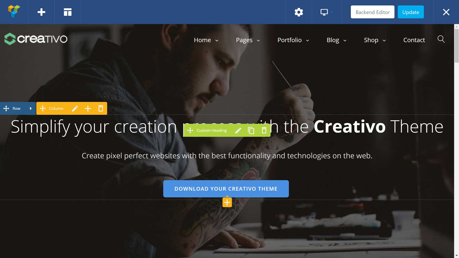 Creador de páginas de Visual Composer