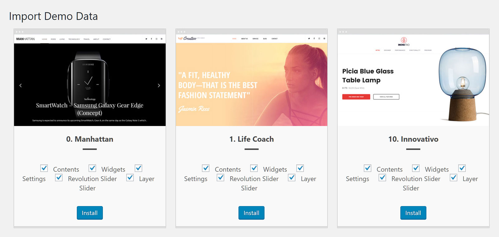 Herramienta de importación de demostración