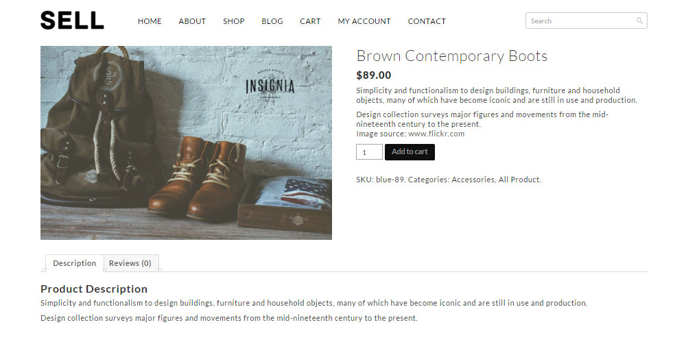 Concevoir la page du produit de vente