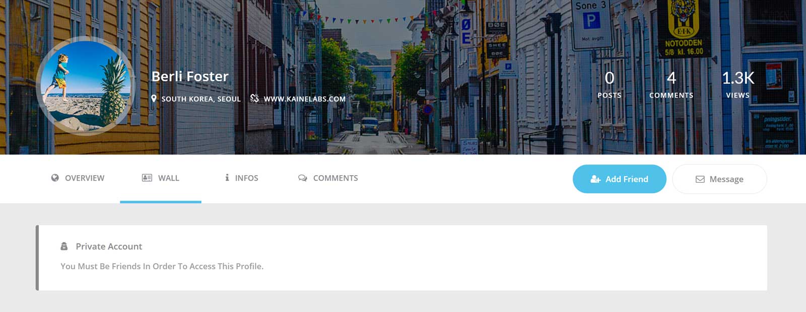 Profil privé Youzer