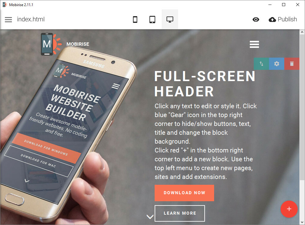 Mobirise Review 網站建設工具