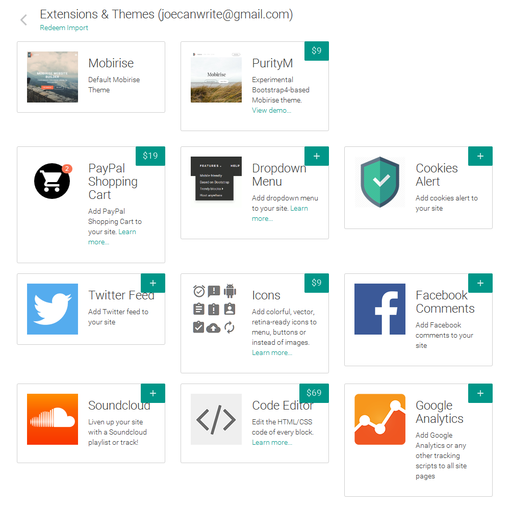 Mobirise Review 附加組件