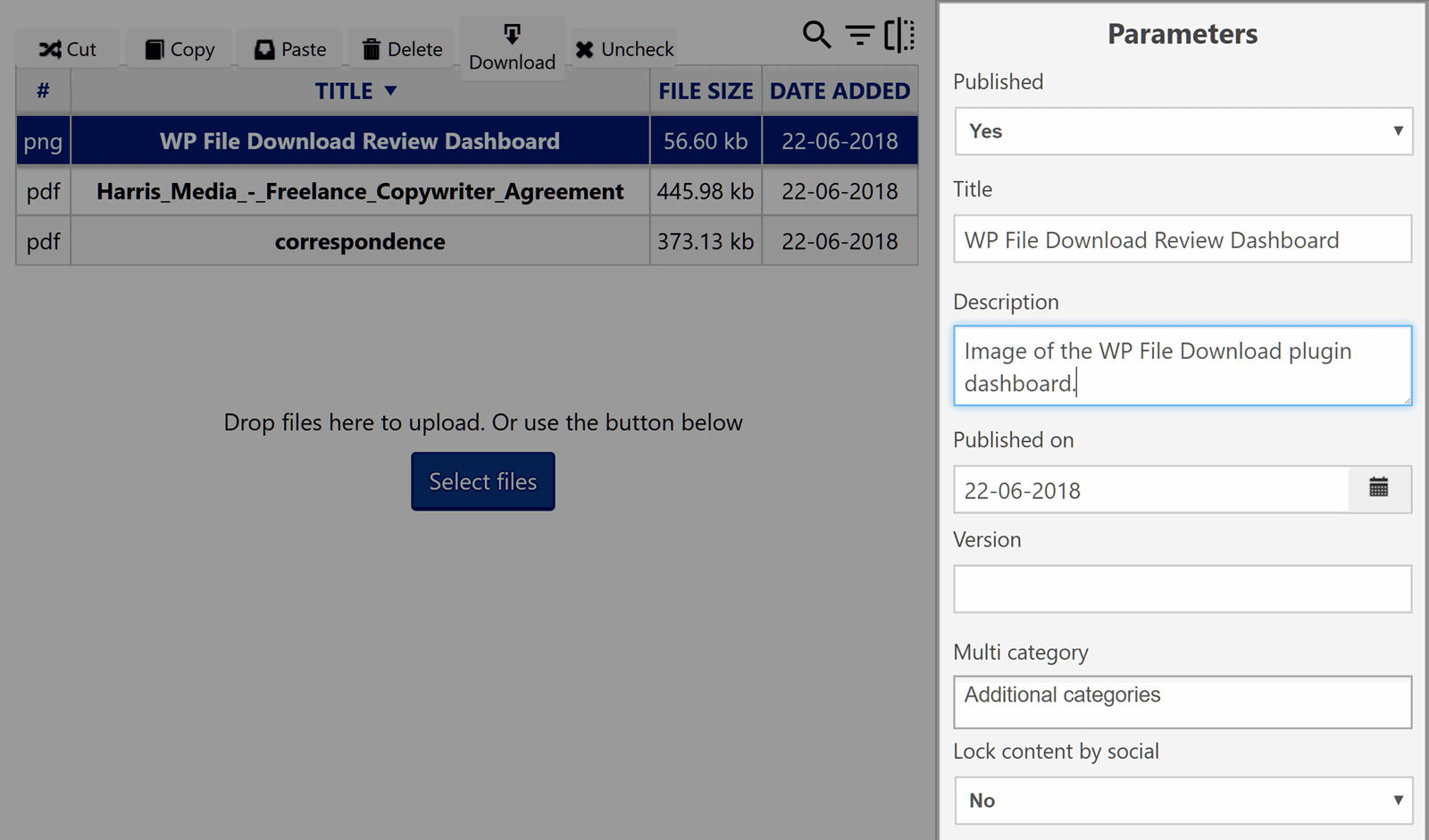 معلمات الملف