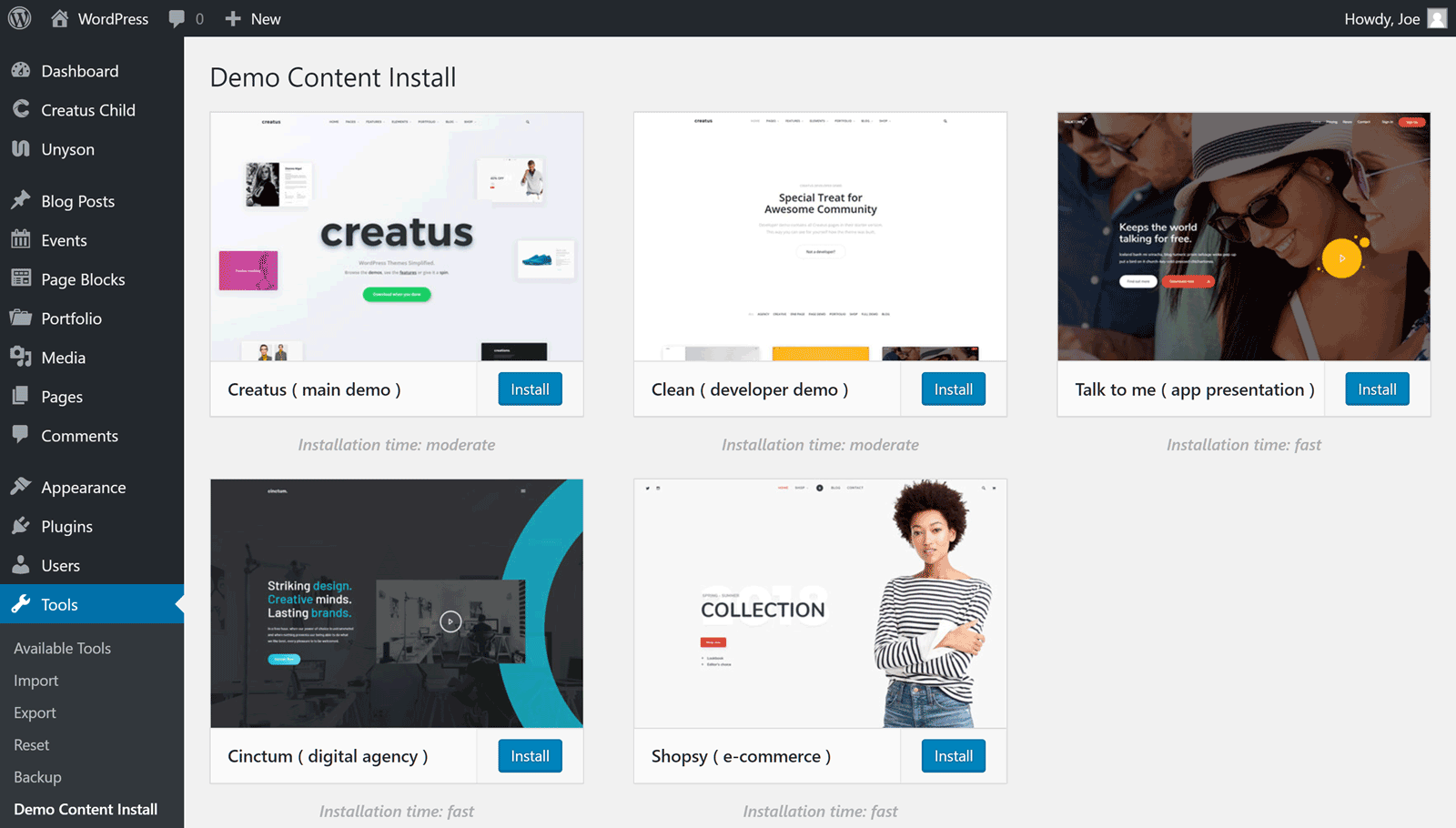 演示内容安装程序