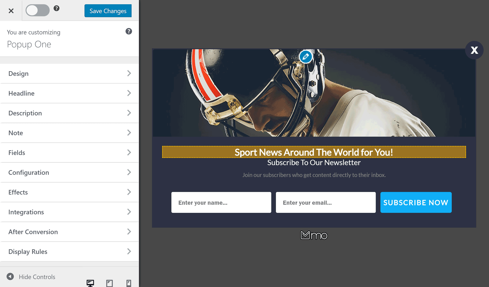MailOptin Customizer UI
