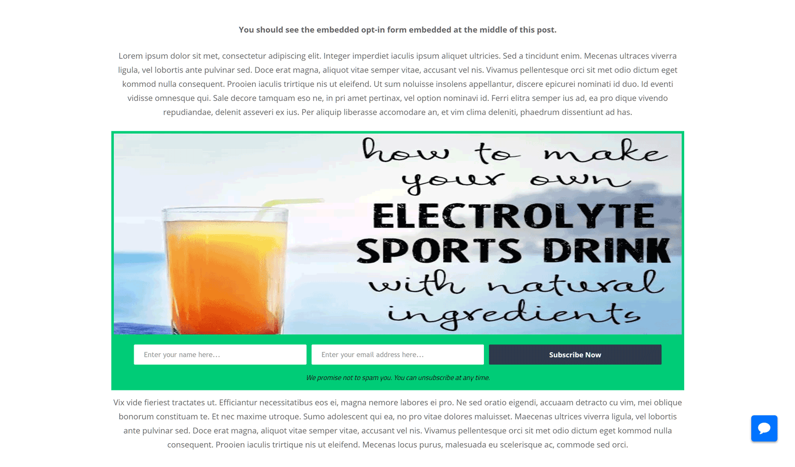 Exemplo de ativação no conteúdo