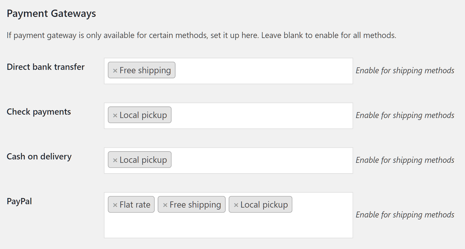 Setări Gateway de livrare