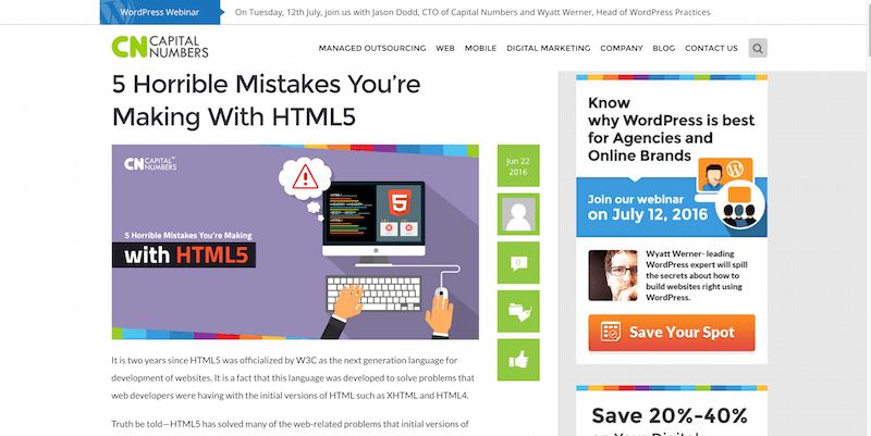 5 greșeli oribile pe care le faceți cu HTML5