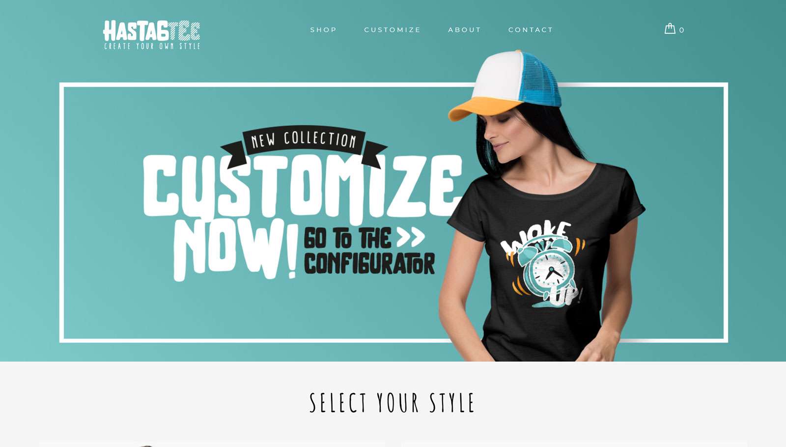 Demonstração da loja de camisetas