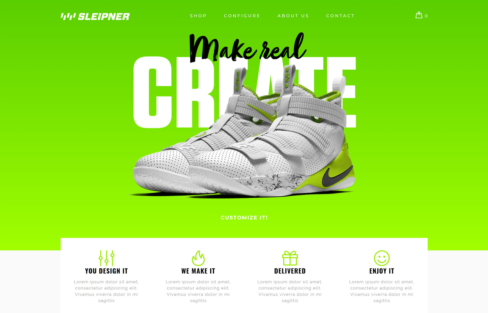 Demonstrador de tênis do configurador