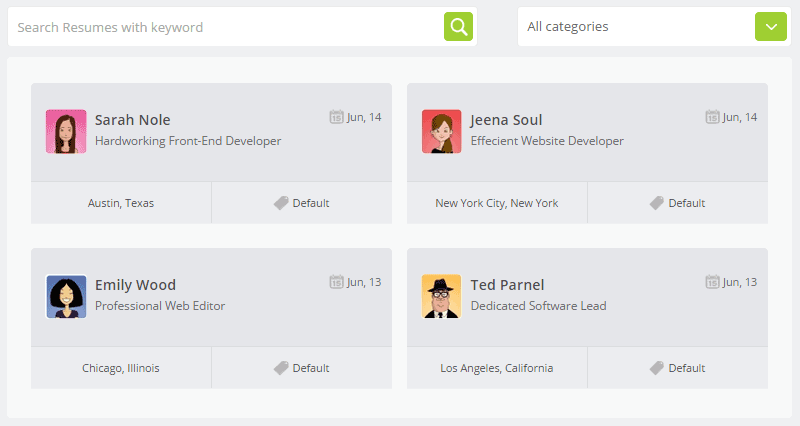 WPJobBoard 瀏覽求職者
