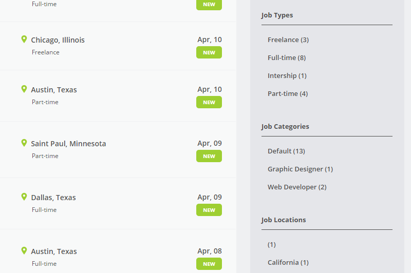 WPJobBoard 過濾器作業