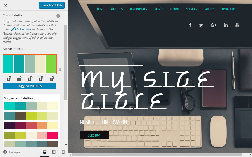 مراجعة BoldGrid للوحات الألوان المخصصة