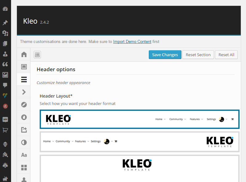خيارات موضوع KLEO