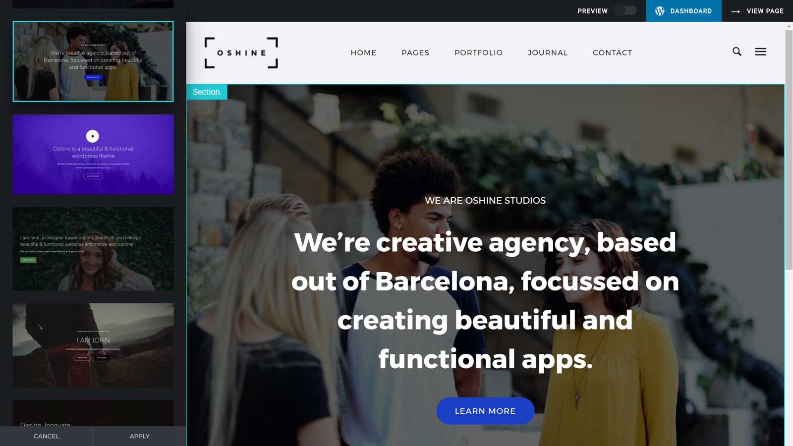 Conceptos de la página de Tatsu