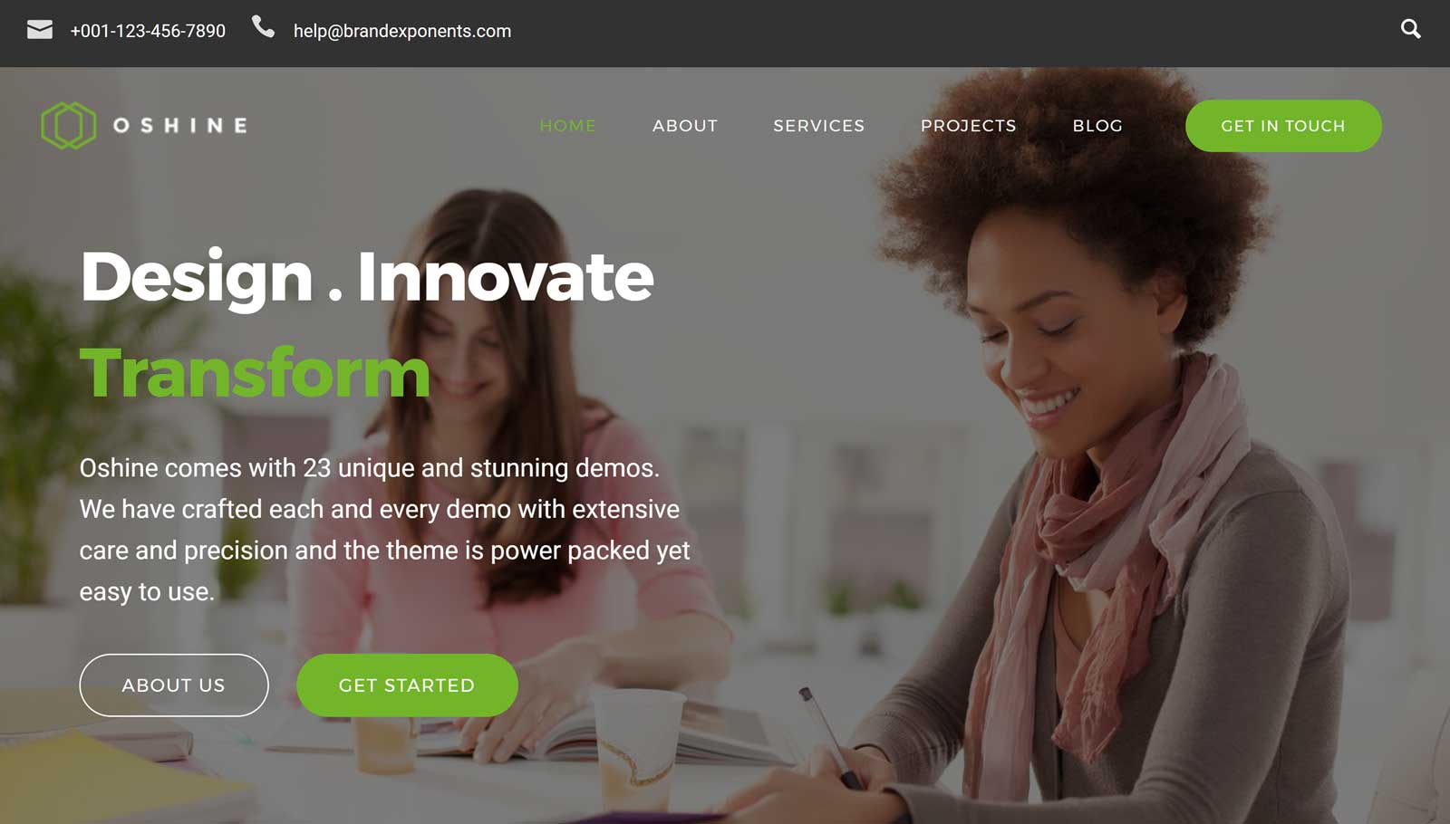 Demostración del sitio web de Ohsine Business