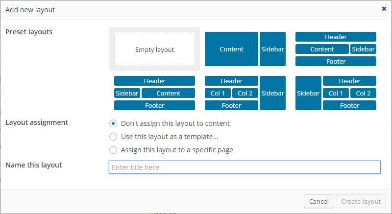 Zestaw narzędzi Przegląd układów Dodaj nowy