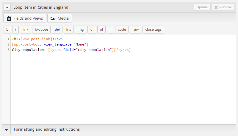 Zestaw narzędzi Przegląd widoków Edytuj szablon