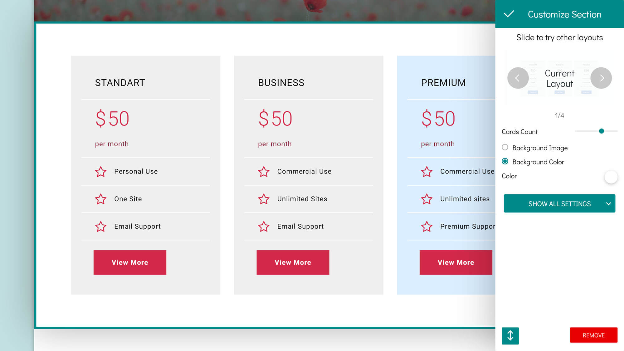 Einen anderen Abschnitt bearbeiten