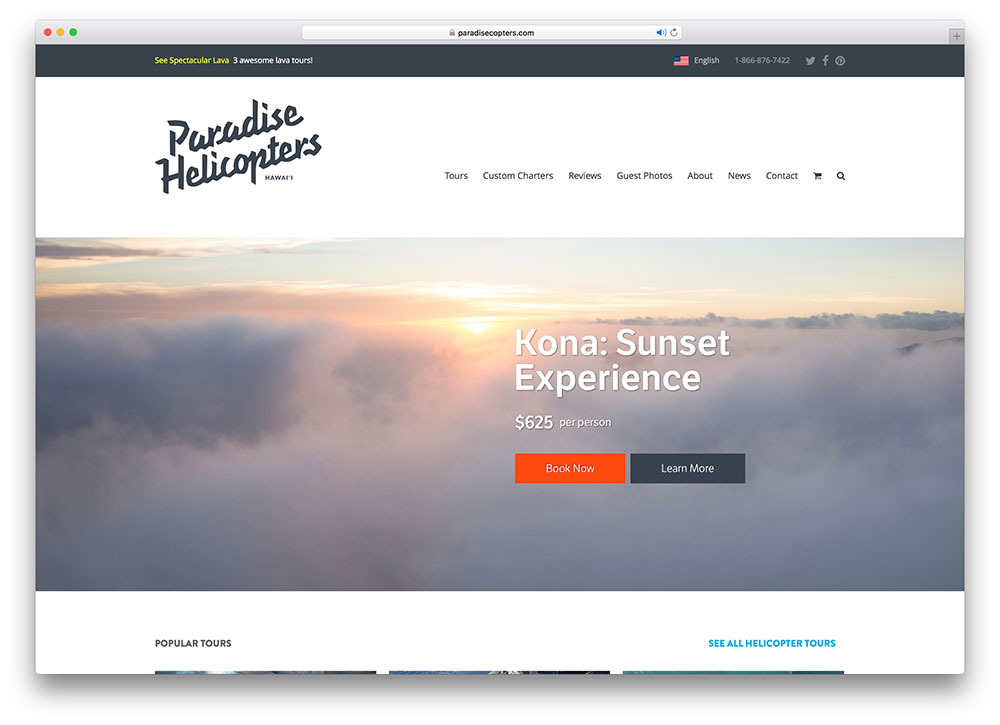 Paradisecopters-travel-website-using-total-wordpress-theme