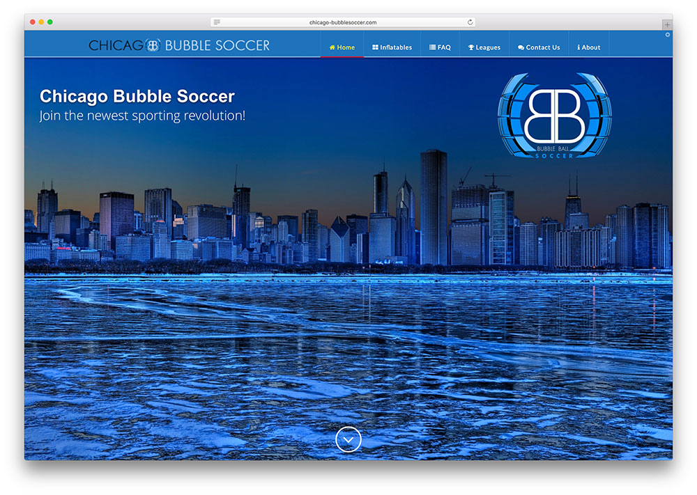 Chicago-bubblesoccer-entertainment-site-using-x-theme