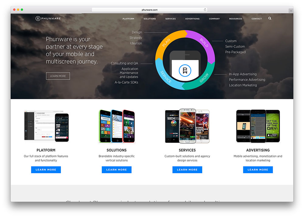phunware-mobile-solutions-witryna-korzystająca-jowisz