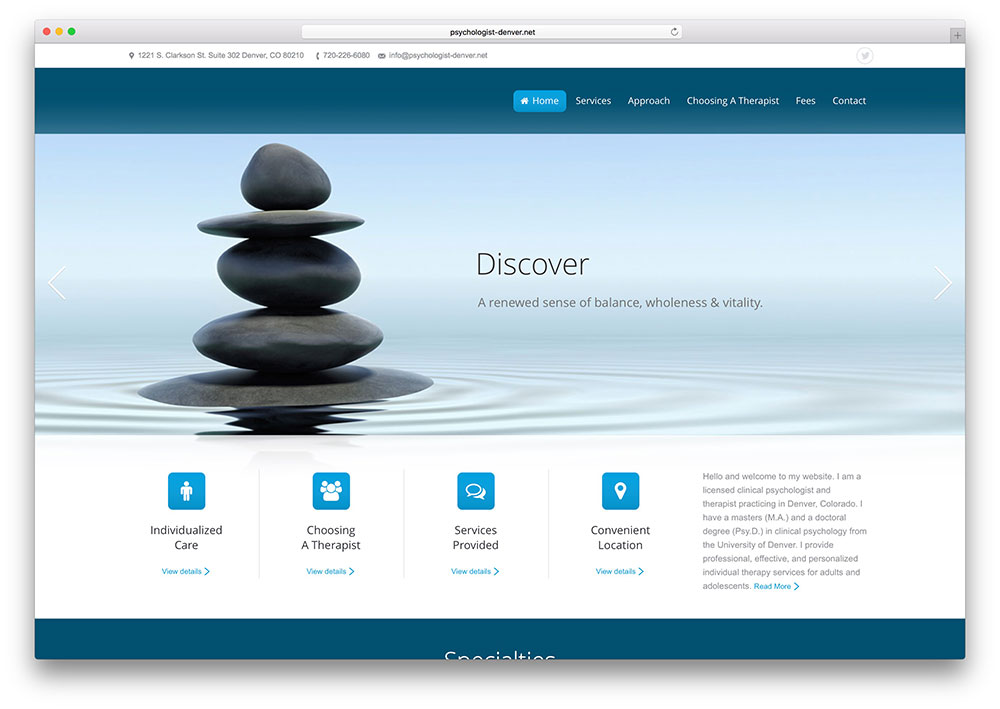 心理学家-丹佛-网站-使用-the7-wordpress-theme
