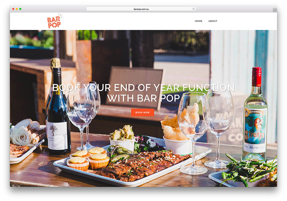 barpop-events-witryna-za pomocą-motywu-bridge