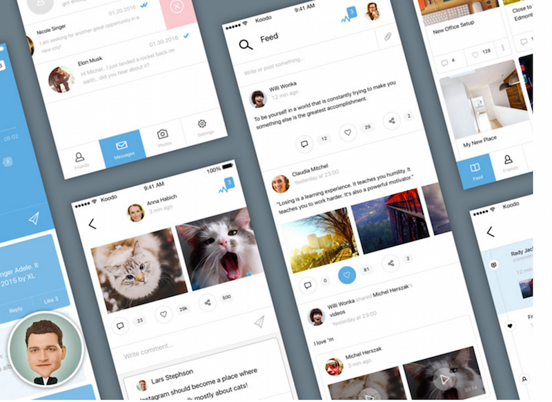 แอพโซเชียล iOS UI Kit Sketch